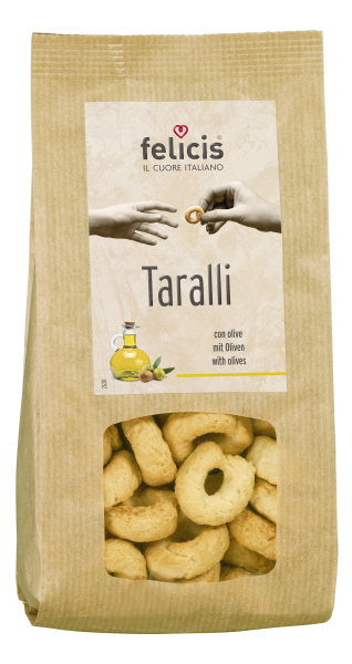 Felicis Taralli mit Oliven & Olio Extravergine di Oliva 250 Gramm